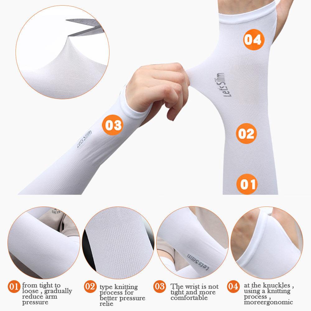 2Pcs Unisex Cooling Arm Sleeves UV Protection Arm Sleeves Compression Cooling Men And Women Summer Cycling Driving Golf Running Cover Sports Running UV Sun Protection Outdoor Men Fishing Cycling Sleeves Hide Tattoos Arm Cover Stevvex