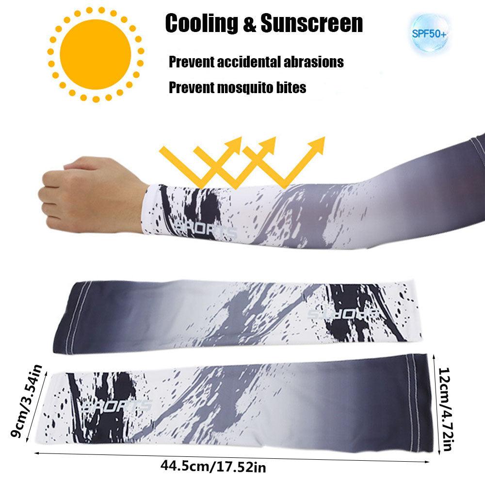 2Pcs Unisex Cooling Arm Sleeves UV Protection Arm Sleeves Compression Cooling Men And Women Summer Cycling Driving Golf Running Cover Sports Running UV Sun Protection Outdoor Men Fishing Cycling Sleeves Hide Tattoos Arm Cover Stevvex