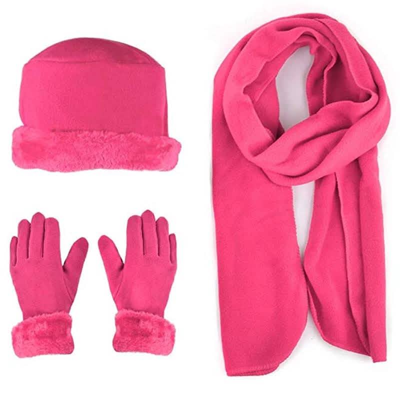 3-Piece Set: Women's Warm Fleece Winter Set Fur Trim DailySale
