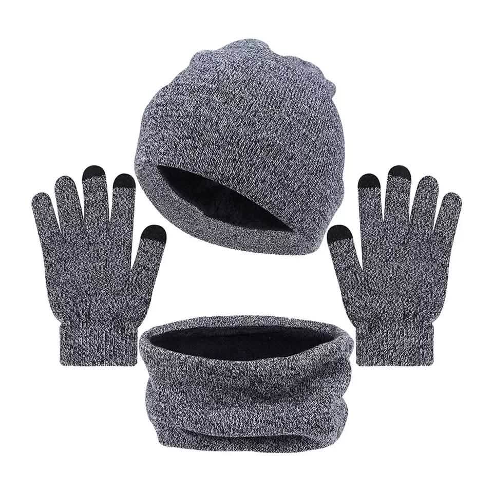 3-Piece: Winter Beanie Hat Scarf Gloves for Men DailySale