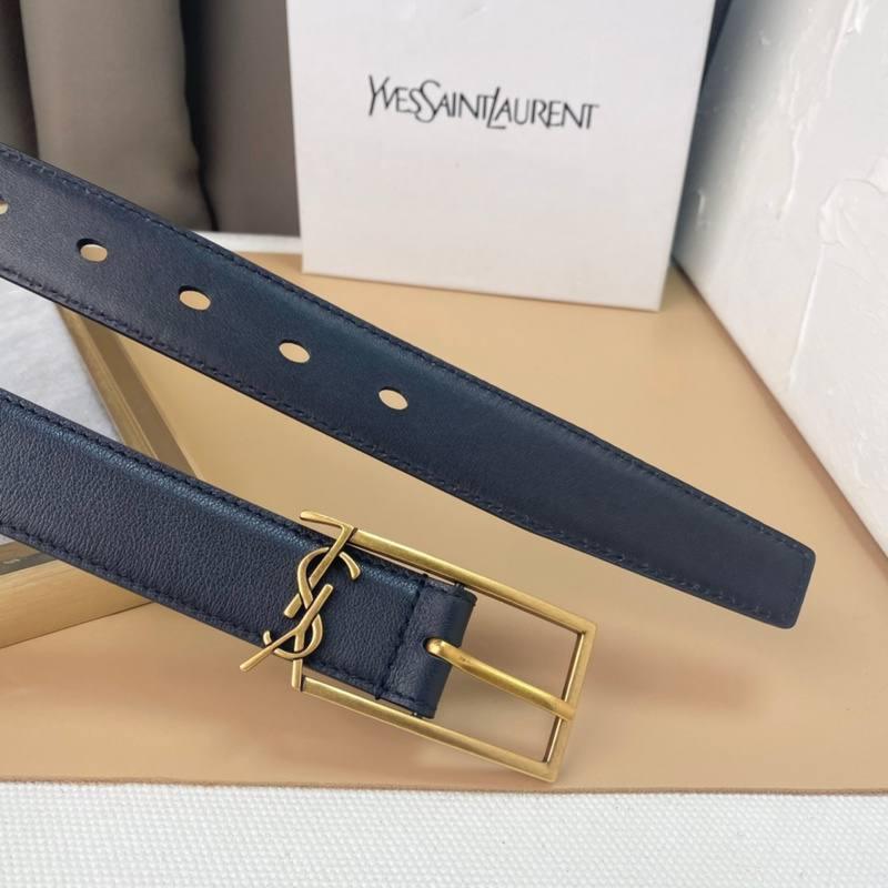 Saint Laurent Classic Monogram Square Buckle Belt Embossed Leather Banlieue91