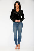30281 Black Velvet Moto Jacket