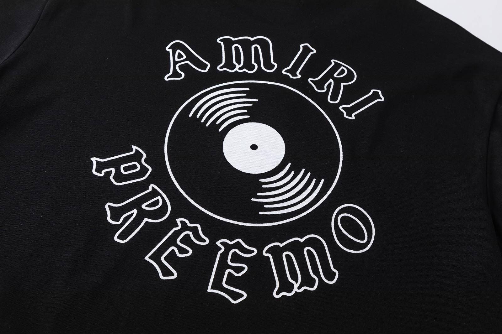 Amiri Black T-Shirt Without Collar Banlieue91