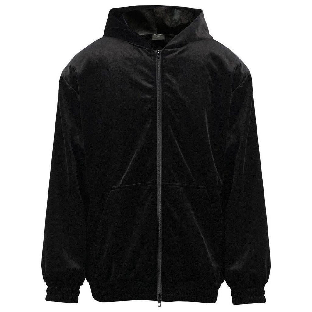 Balenciaga rhinestone-logo zipped hoodie Banlieue91
