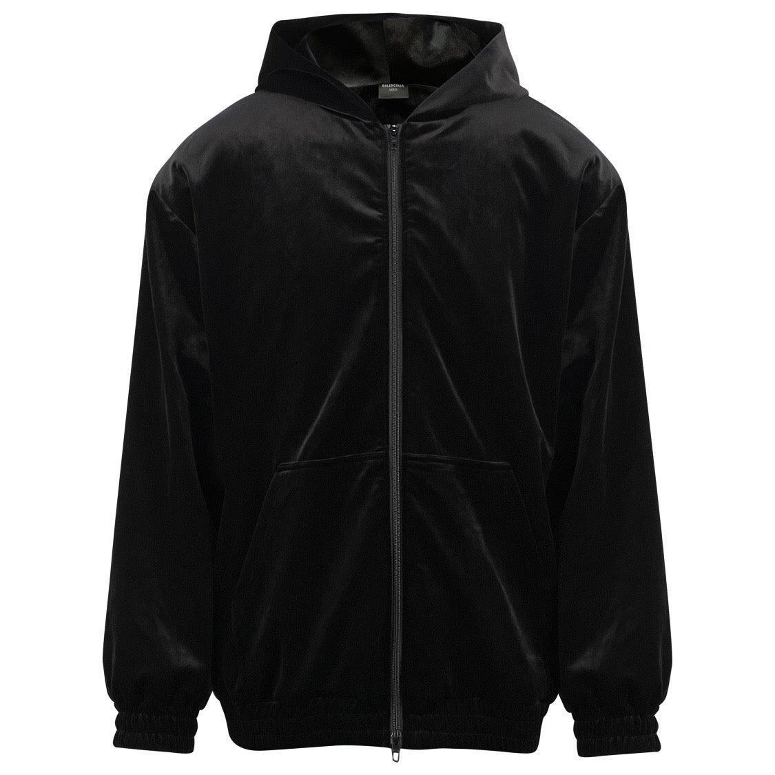 Balenciaga rhinestone-logo zipped hoodie Banlieue91