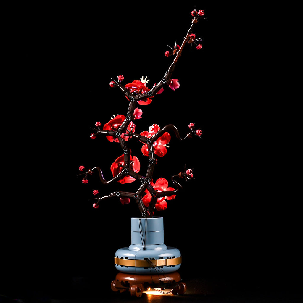 Compatible with LEGO 10369 Plum Blossom LED Lighting Building Blocks Toys Decorative Lights Potted Plants Series