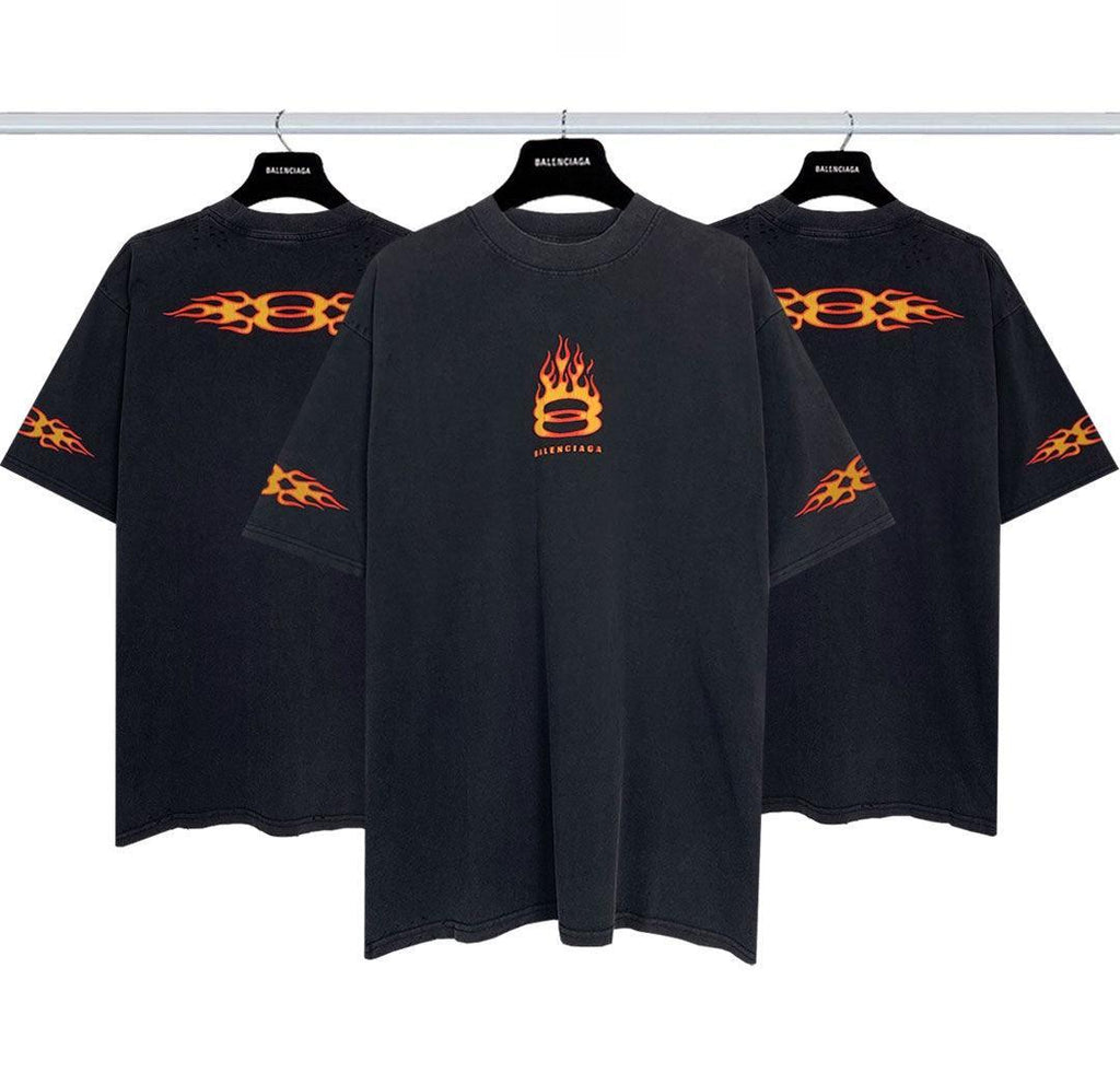 Balenciaga Burning Unity T-Shirt Oversized in black vintage jersey Banlieue91
