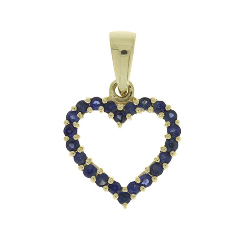.37ct Sapphire Heart Love Pendant 10KT Yellow Gold Bids.com