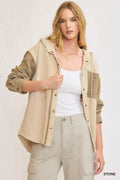 Umgee Washed French Terry Shacket
