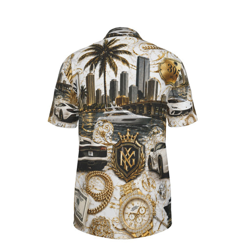 All-Over Print Men's Polo Collar Jersey