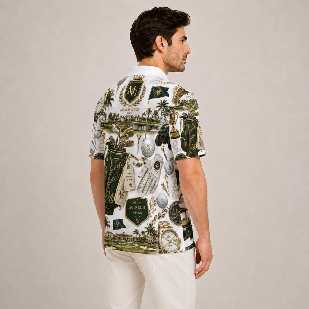 All-Over Print Men's Heavyweight Polyester Polo Shirt|210GSM