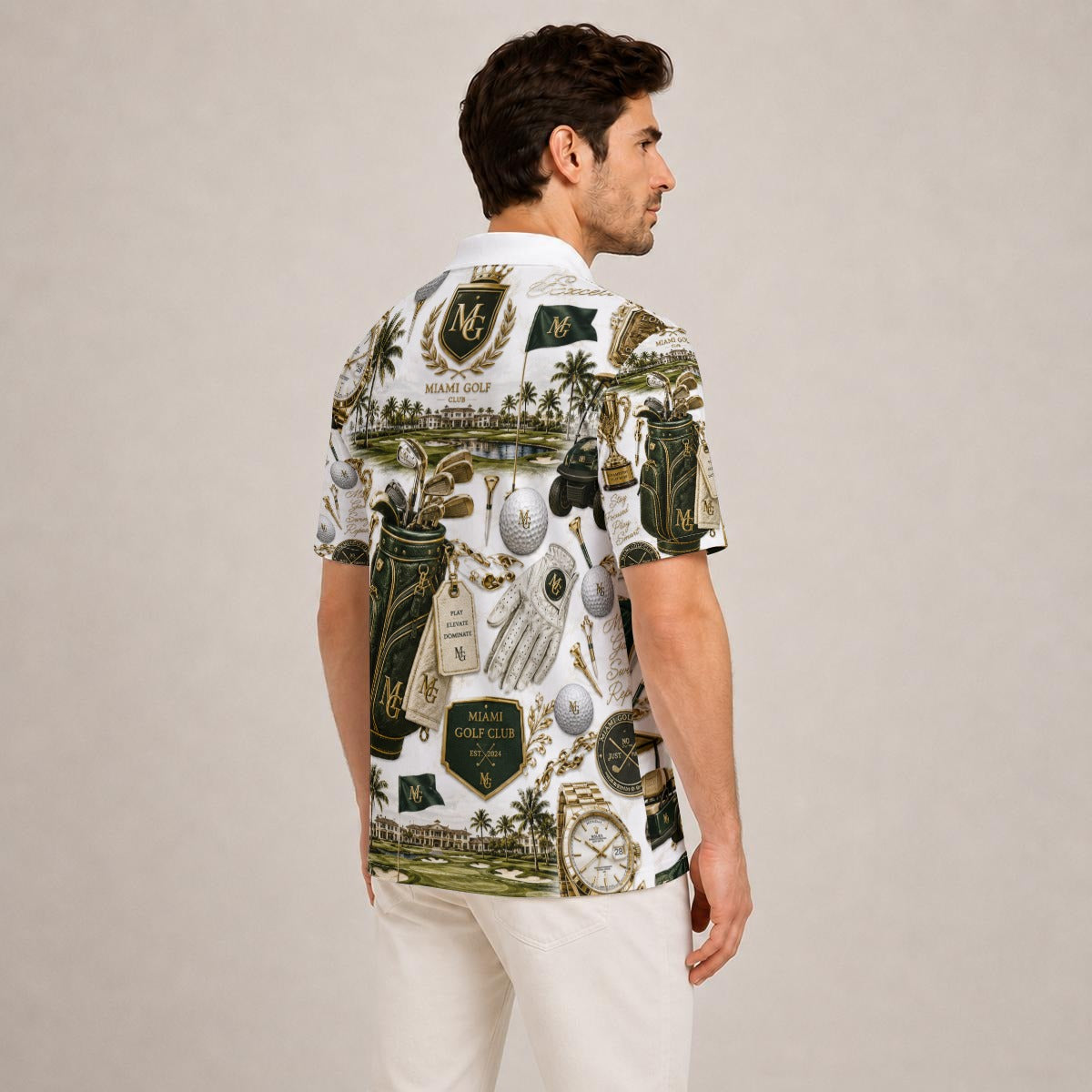 All-Over Print Men's Heavyweight Polyester Polo Shirt|210GSM