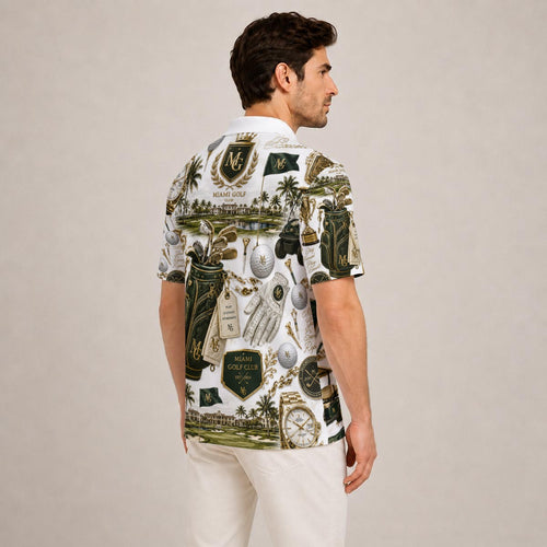 All-Over Print Men's Heavyweight Polyester Polo Shirt|210GSM