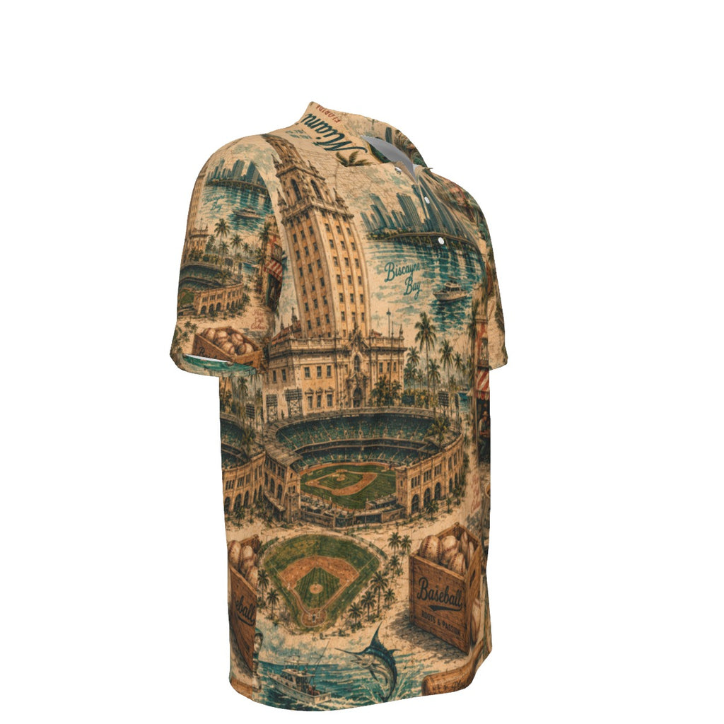 All-Over Print Men's Heavyweight Polyester Polo Shirt|210GSM