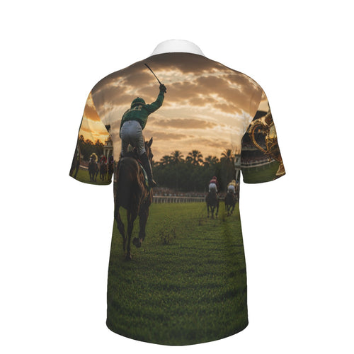 All-Over Print Men's Heavyweight Polyester Polo Shirt|210GSM