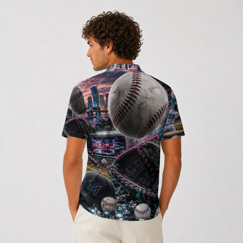 All-Over Print Men's Heavyweight Polyester Polo Shirt|210GSM