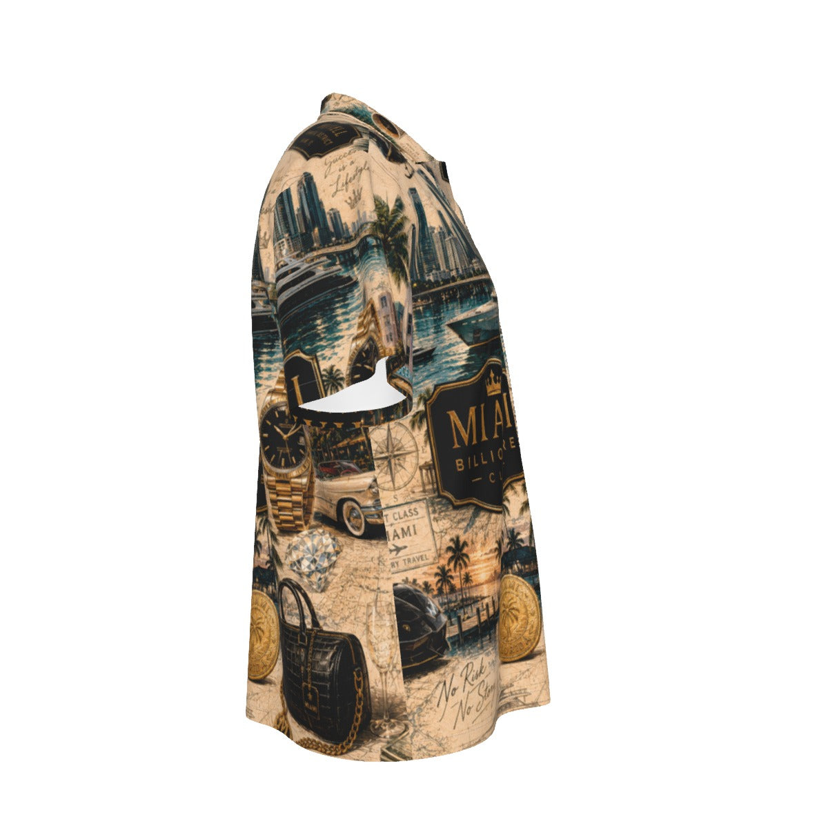 All-Over Print Men's Hawaiian Shirt With Button Closure |115GSM Cotton poplin