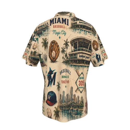 All-Over Print Men's Hawaiian Shirt With Pocket