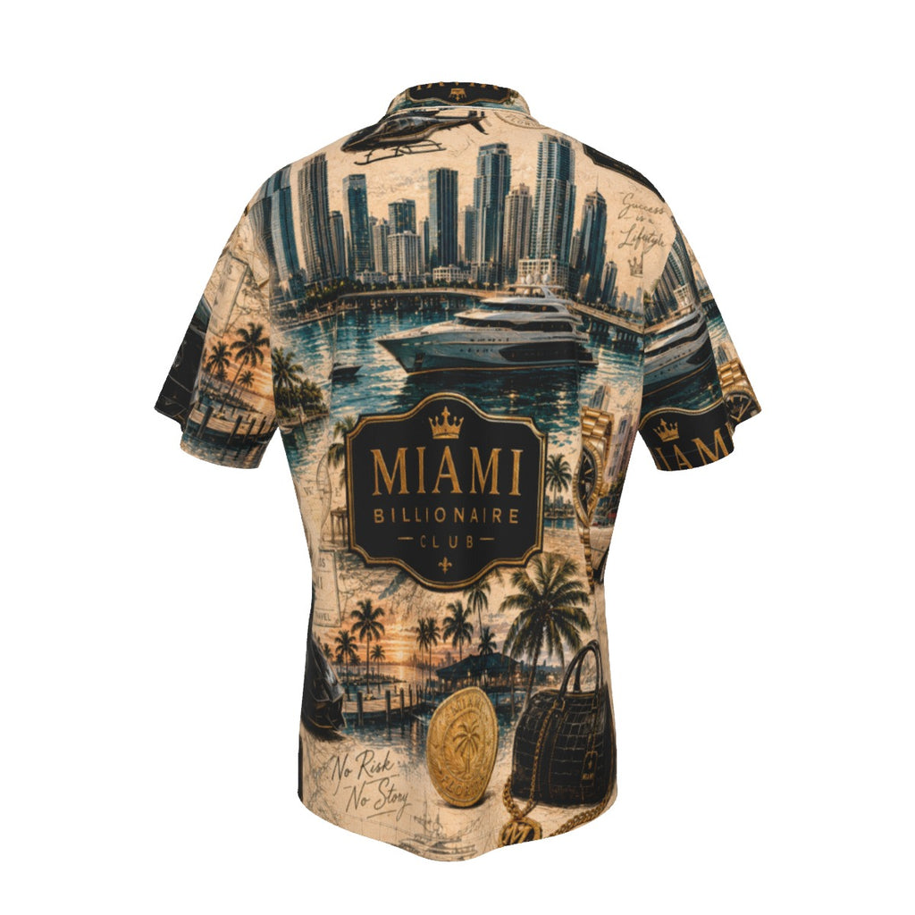 All-Over Print Men's Hawaiian Shirt With Button Closure |115GSM Cotton poplin