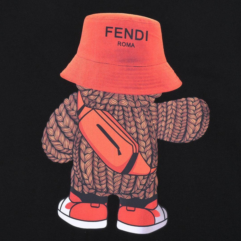 Fendi T-Shirt without Collar 'Black-Orange' Banlieue91