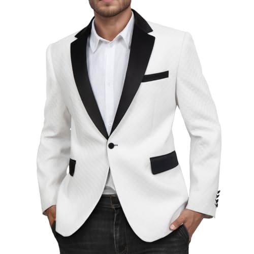 WYWK Men's White Prom Blazer One Button WYWK