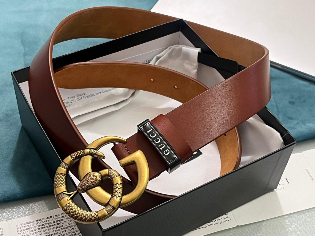GUCCI Embellished coated-canvas and leather belt 'Brown' Banlieue91