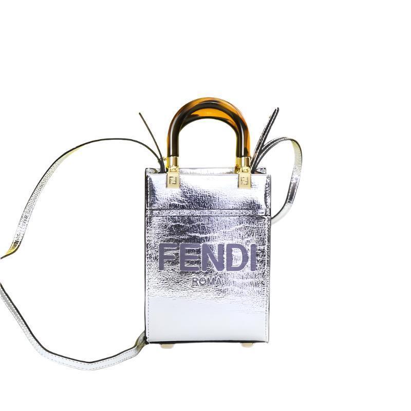 Fendi  Vitello King Plexiglass Logo Embossed Mini Fendi Sunshine Shopper Tote Banlieue91