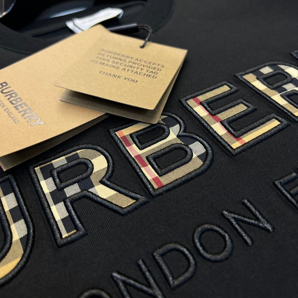 Burberry T-Shirt Without Collar 'Black & Beige' Banlieue91