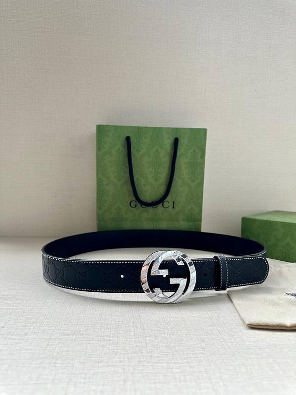 GUCCI Embellished coated-canvas and leather belt 'Black' Banlieue91