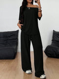 Casual 2 Pieces Set For Woman Two Piece Outfits Blusas T Shirt Tees Simple Style Homewear Loose Solid Color