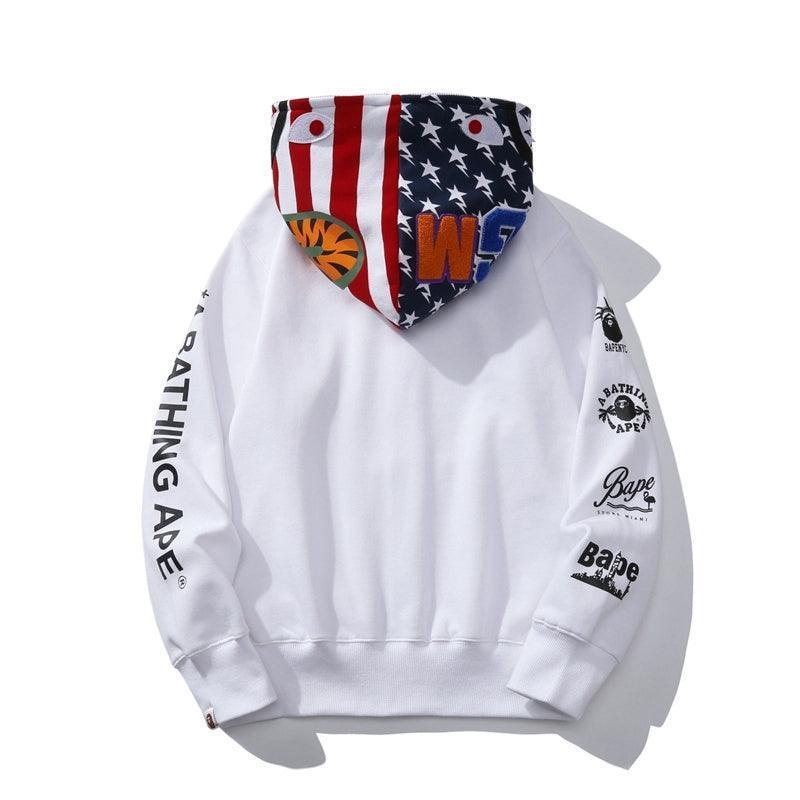 BAPE US Limited Collection USA Shark Hoodie A Bathing Ape White Banlieue91