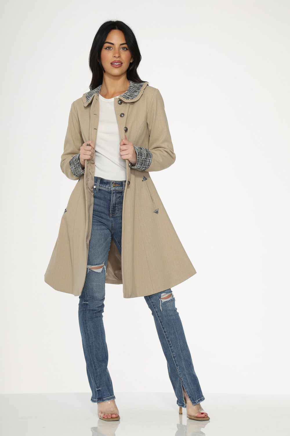 34520 Camel Swing Coat