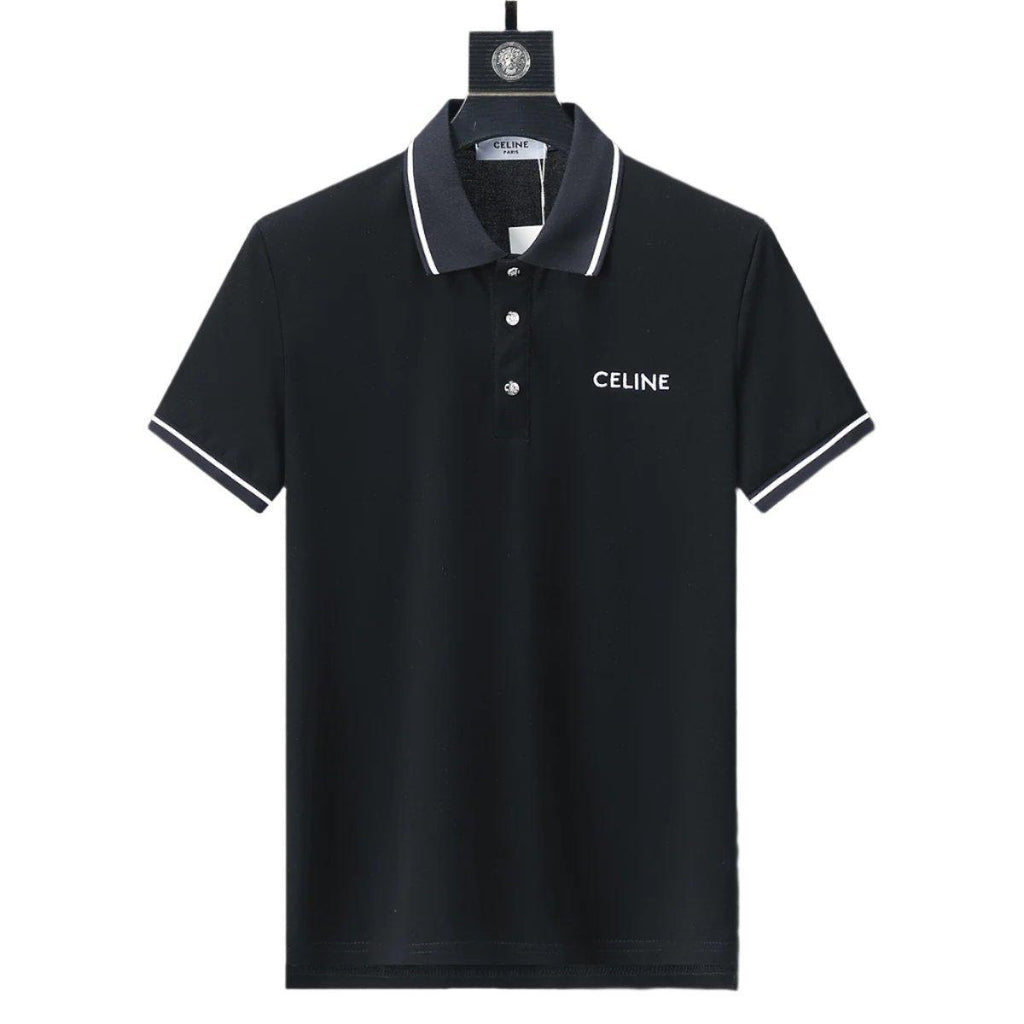 Celine Black T-Shirt With Collar Banlieue91