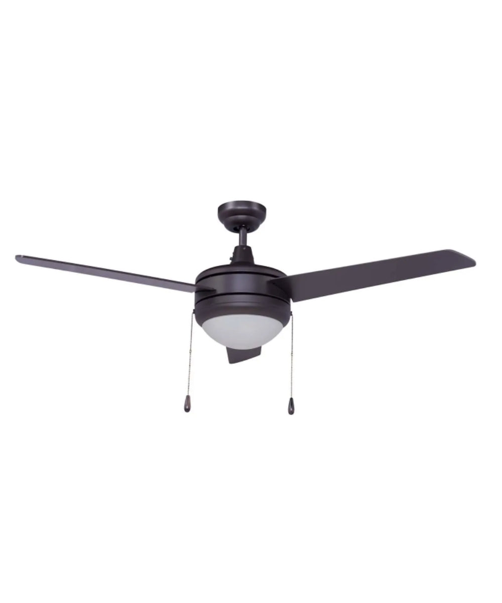 50" Contempo 3-Blade Ceiling Fan Oil Rubbed Bronze Finish with Integrated LED Light LampsUSA