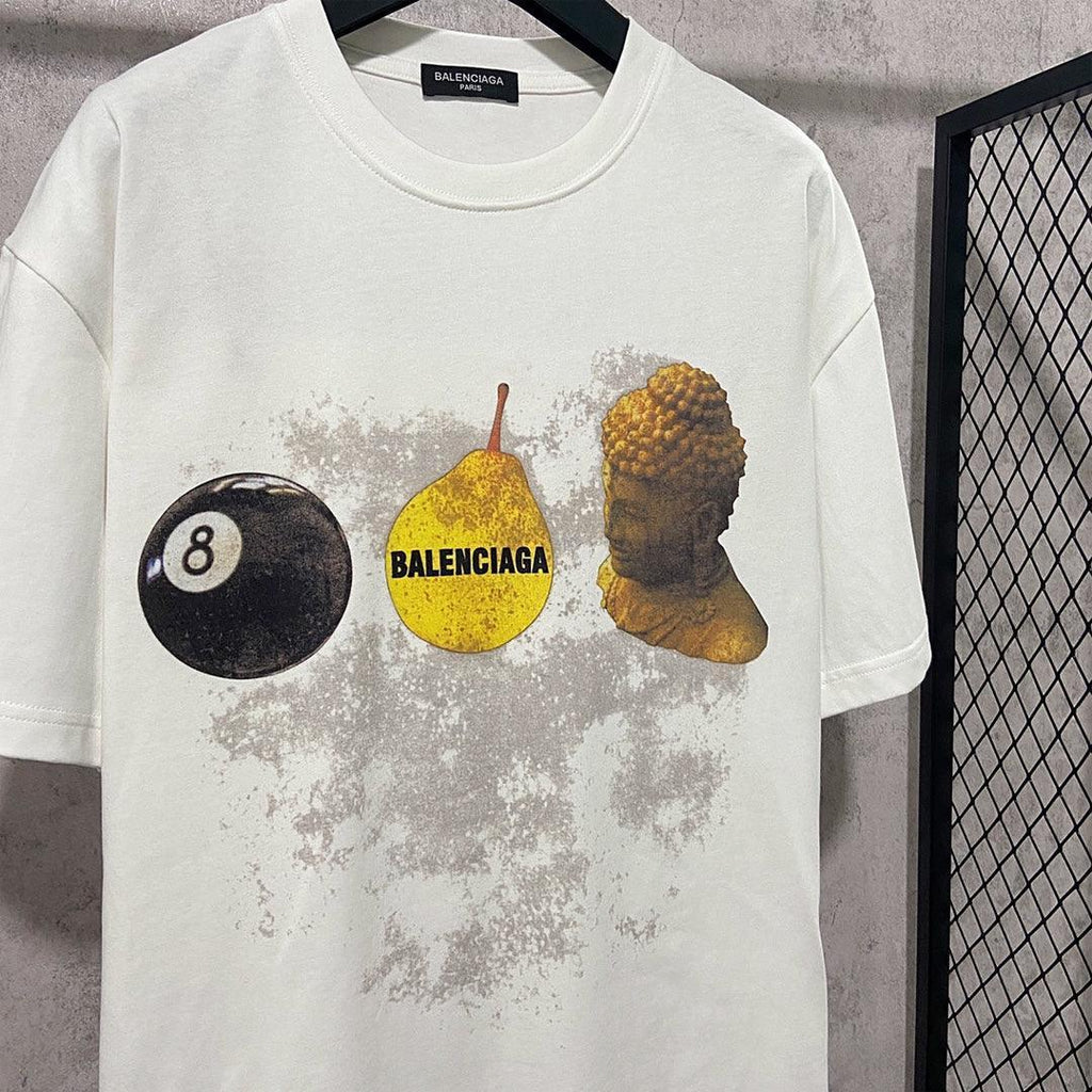 Balenciaga Cream T-Shirt Without Collar Banlieue91