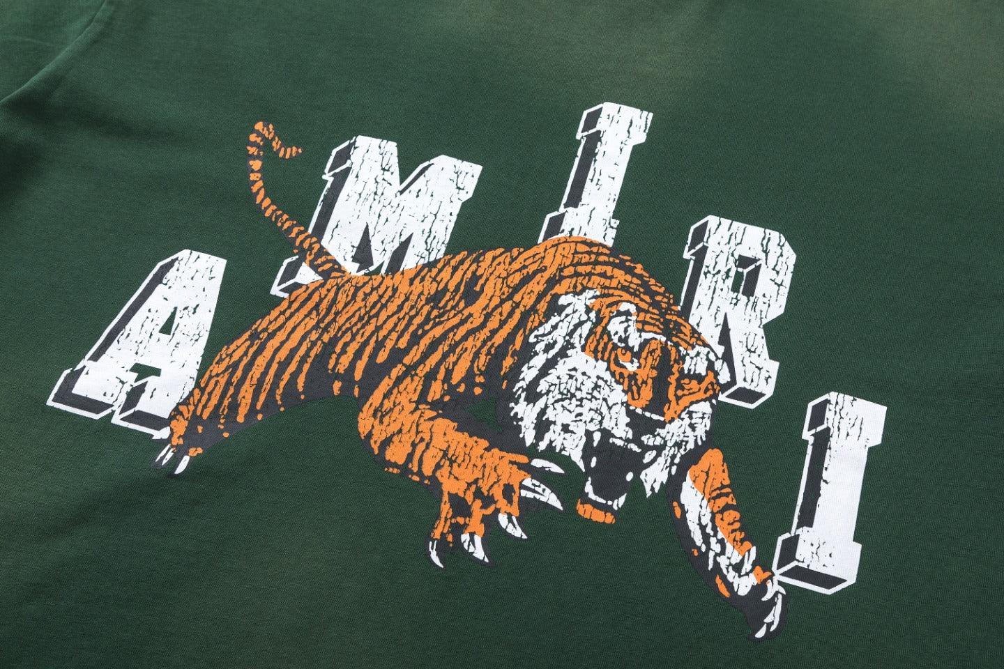 Amiri Lion Green T-Shirt Without Collar Banlieue91