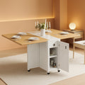 Foldable Dining Table Forty Seven Inch Wheels Durable