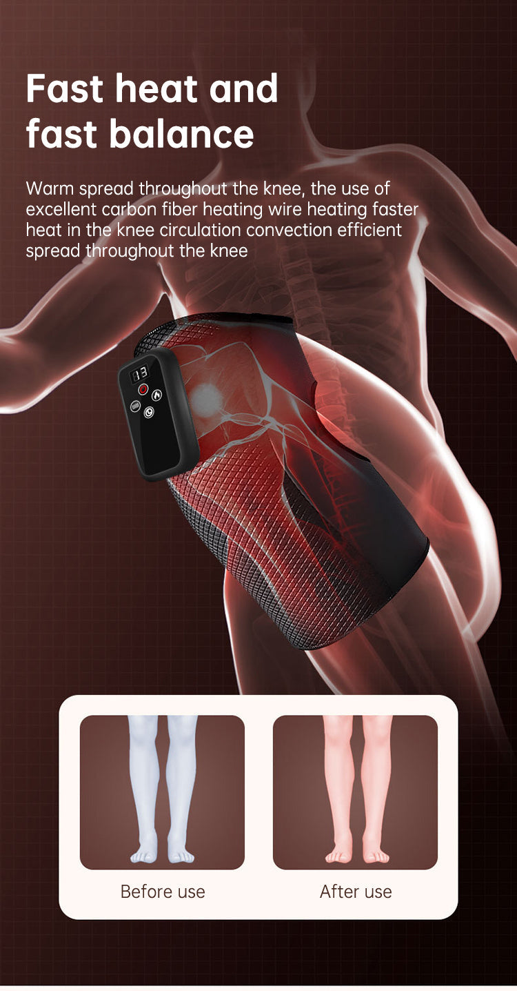 Electric heating knee massage instrument, vibration moxibustion, shoulder and elbow joint pain, hot compress knee massager for old cold legs