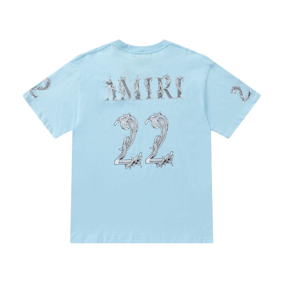 Amiri 22 Sky Blue T-Shirt Without Collar Banlieue91