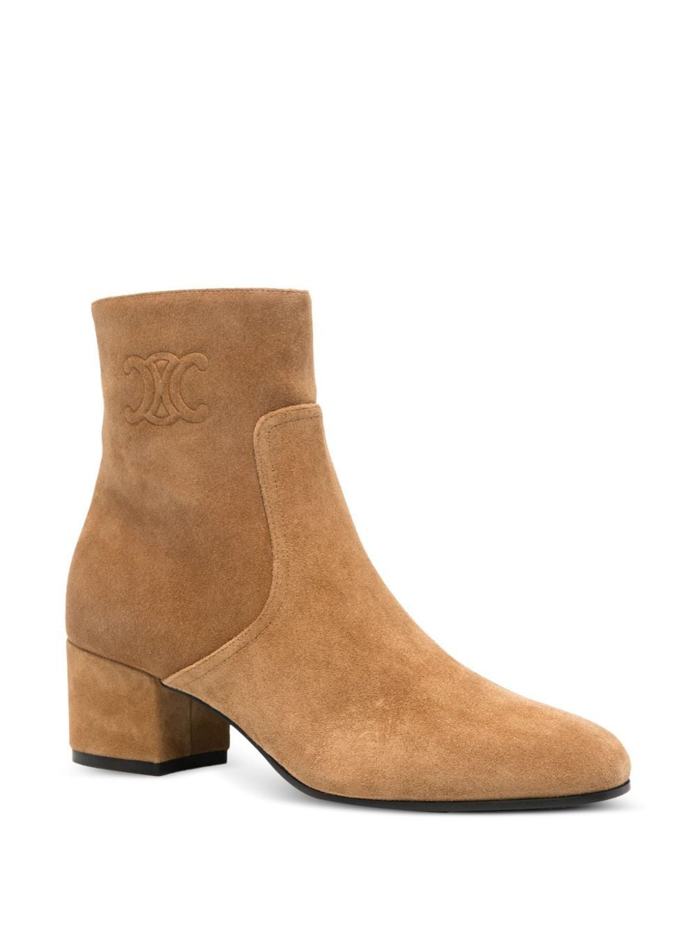 CELINE Suede Ankle Boots with Medium Heel