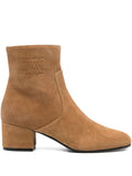 CELINE Suede Ankle Boots with Medium Heel