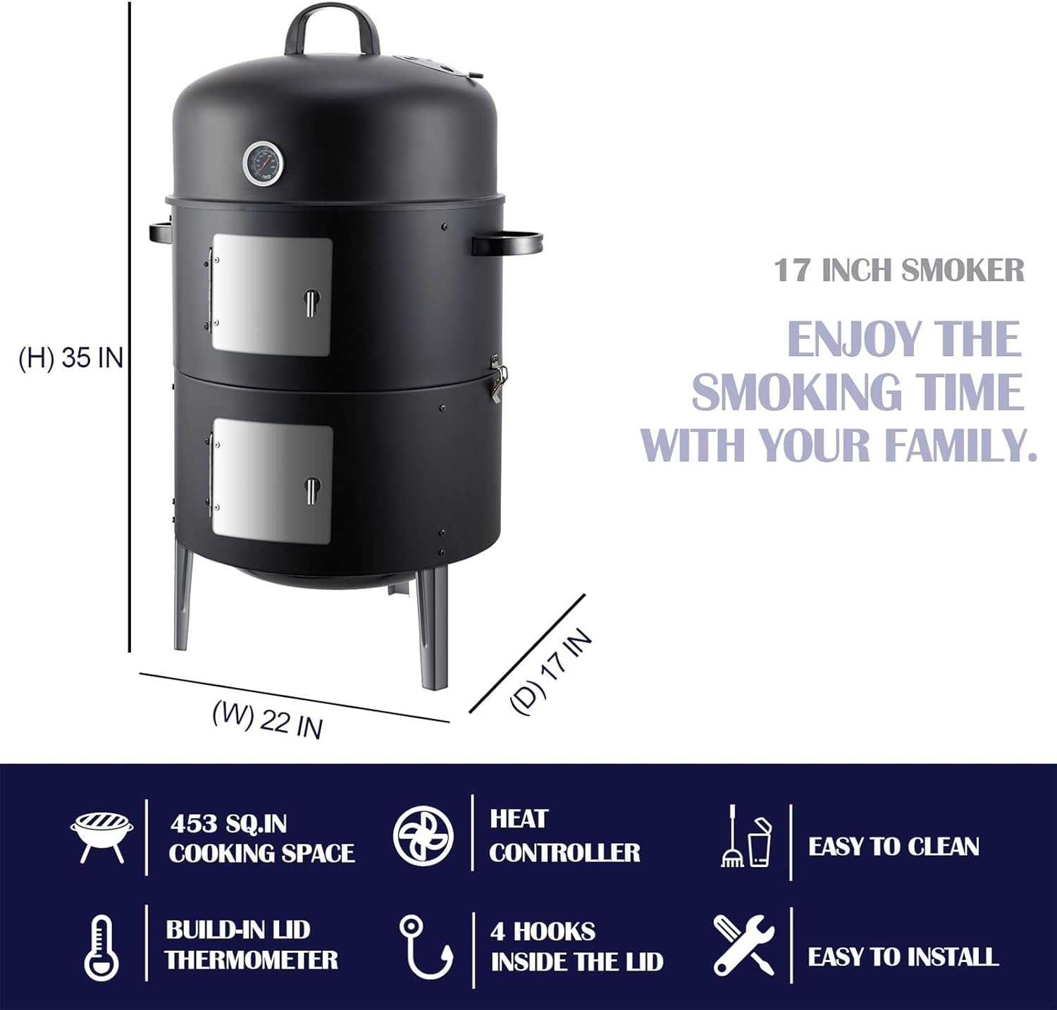 Charcoal Smoker Grill Premium Outdoor Kitchen System