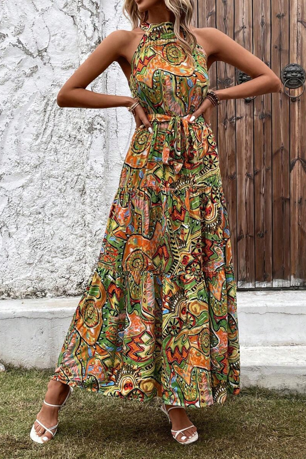 Elegant Floral Sleeveless Dress Lightweight & Feminine Summer Essential Beautiful Print Dress