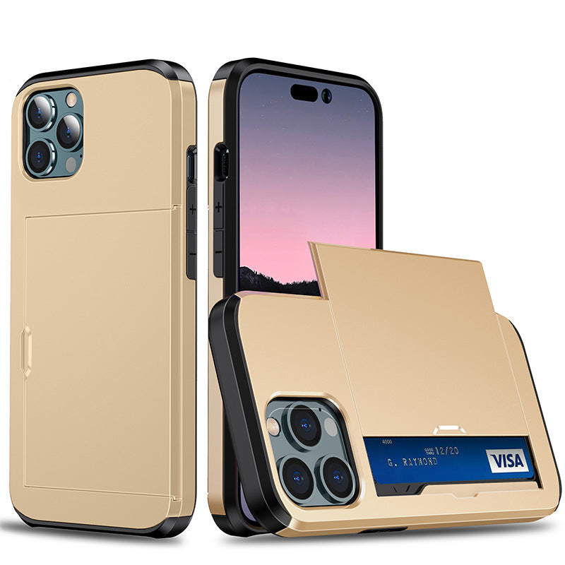 Applicable iphone 14 phone case Apple 13 slider insert card 2 in 1 anti-drop 12Pro wallet case XR V.I.P Digital Presence