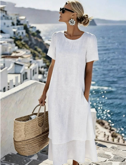 Women's Plus-Size Patchwork Maxi Dress – Relaxed Fit Casual Skirt FitiqueFit