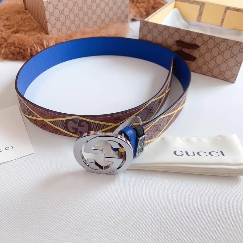 GUCCI Embellished coated-canvas and leather belt 'Brown' Banlieue91