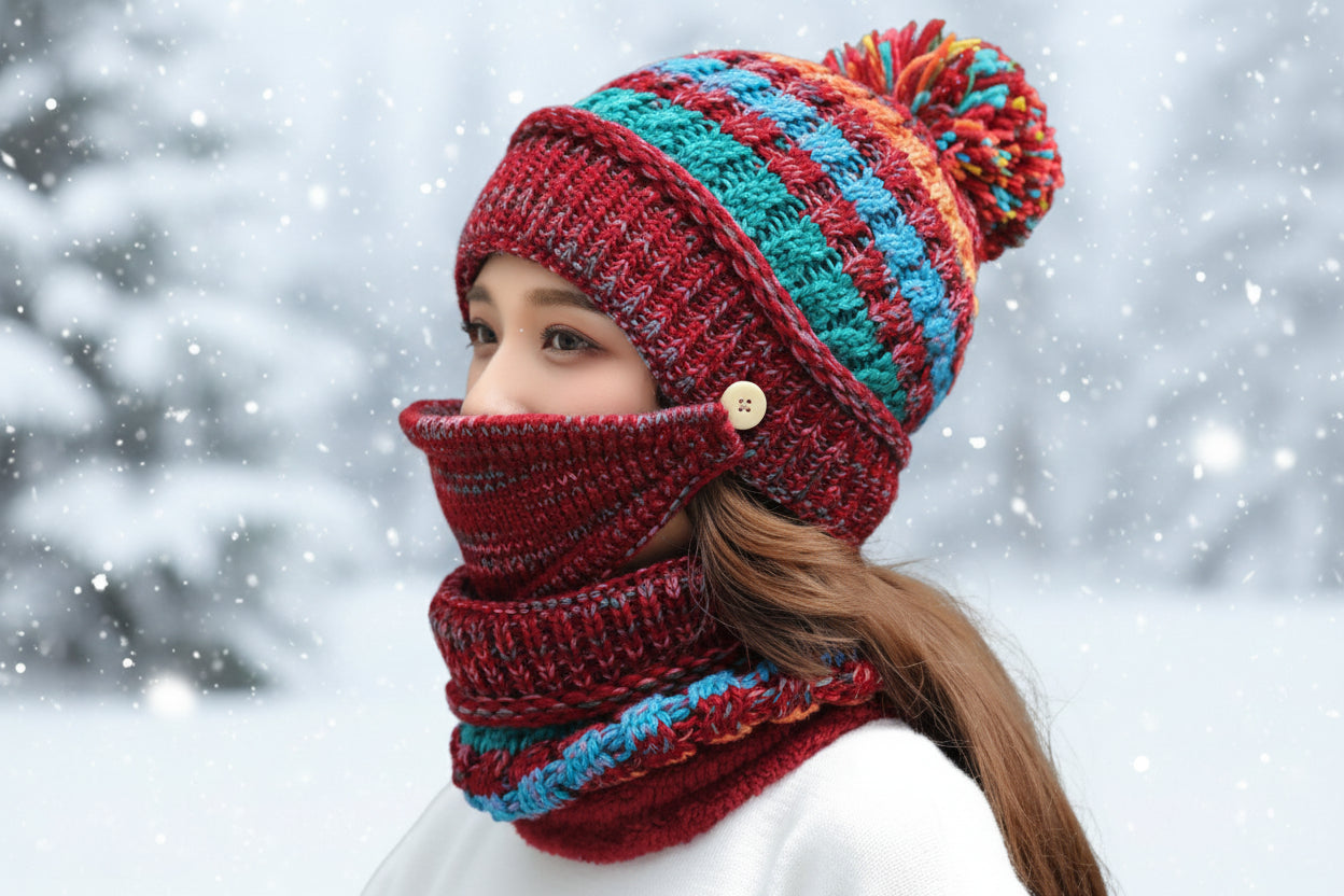 Winter Plush Knitted Hat – Soft Warm Knit Beanie for Cold Weather FitiqueFit