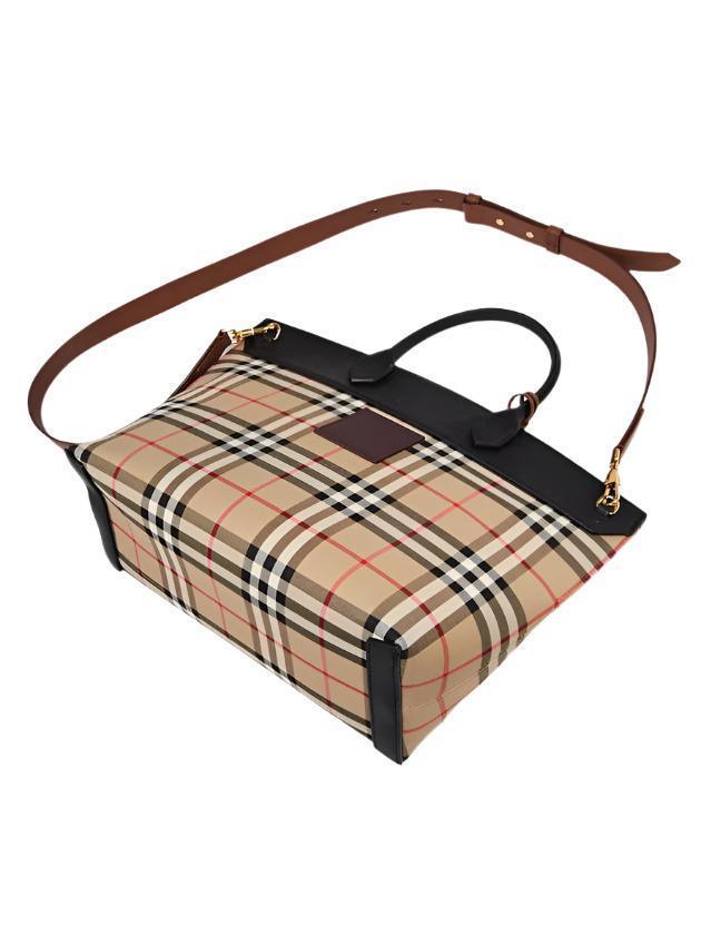 Burberry Vintage Check Canvas/Leather Small Society Top Handle Bag Banlieue91