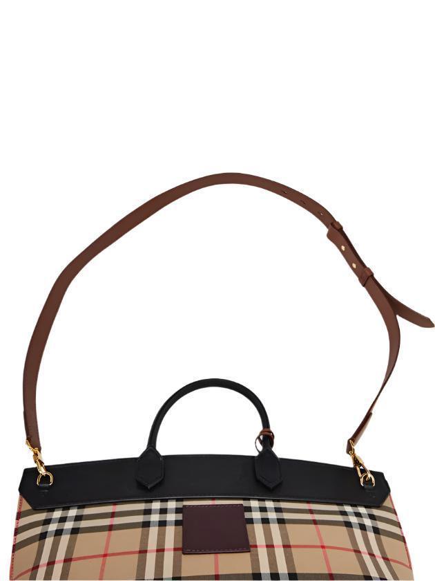 Burberry Vintage Check Canvas/Leather Small Society Top Handle Bag Banlieue91