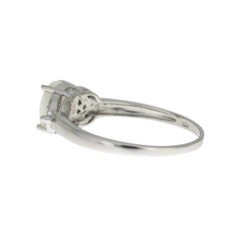 .01ct Opal Diamond Ring 10KT White Gold Bids.com